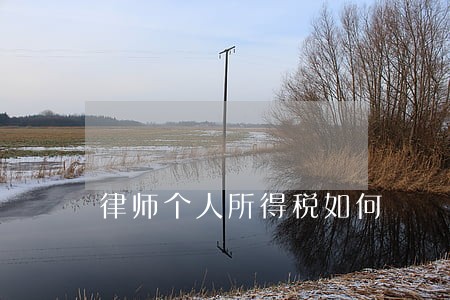 律师个人所得税如何 律师个人所得税如何
