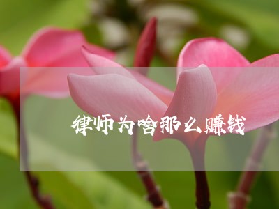 律师为啥那么赚钱 律师为啥那么赚钱