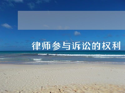 律师参与诉讼的权利