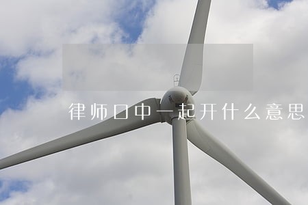律师口中一起开什么意思 律师口中一起开什么意思