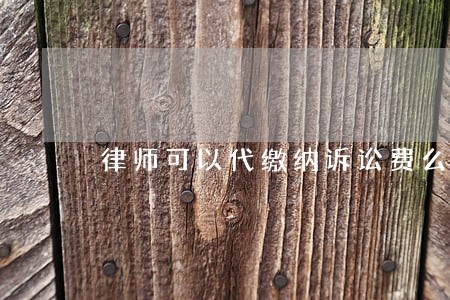 律师可以代缴纳诉讼费么 律师可以代缴纳诉讼费么