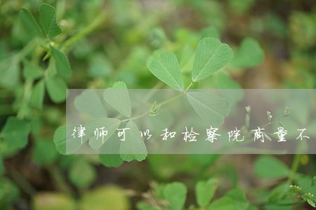 律师可以和检察院商量不起诉吗 律师可以和检察院商量不起诉吗
