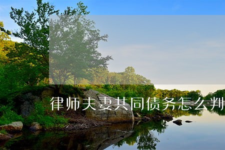 律师夫妻共同债务怎么判 律师夫妻共同债务怎么判