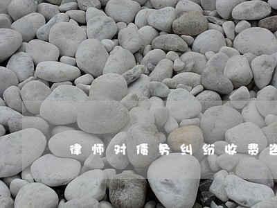 律师对债务纠纷收费咨询