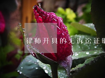 律师开具的无诉讼证明 律师开具的无诉讼证明