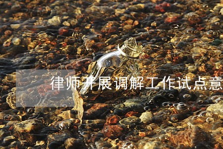 律师开展调解工作试点意见 律师开展调解工作试点意见