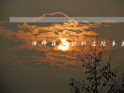 律师提交材料法院多久能立案