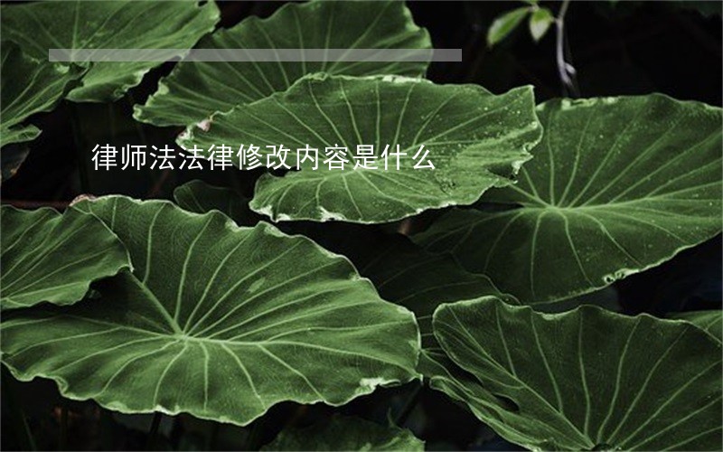 律师法法律修改内容是什么 律师法法律修改内容是什么