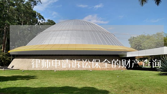 律师申请诉讼保全的财产查询