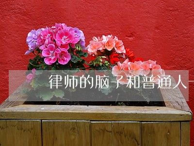 律师的脑子和普通人一样吗 律师的脑子和普通人一样吗