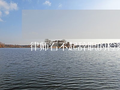 律师看不起辞职的检察官 律师看不起辞职的检察官