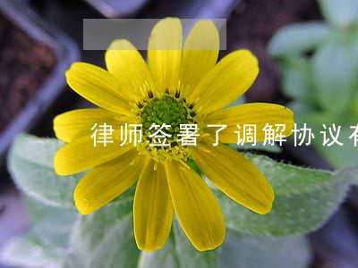 律师签署了调解协议有效吗 律师签署了调解协议有效吗