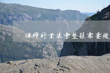 律师行业集中整顿需要做的工作