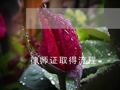 律师证取得流程