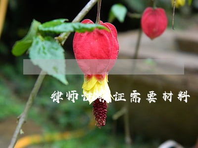 律师证换证需要材料 律师证换证需要材料