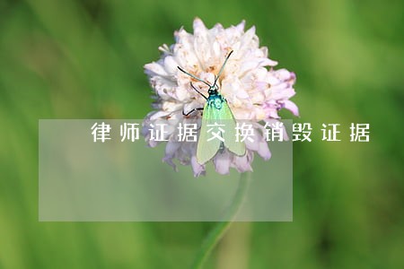 律师证据交换销毁证据 律师证据交换销毁证据