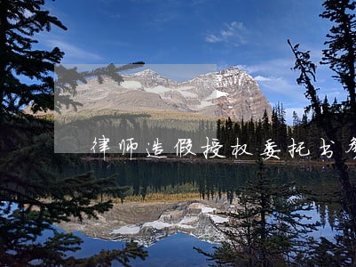 律师造假授权委托书参加诉讼 律师造假授权委托书参加诉讼