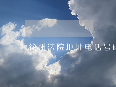 徐州法院地址电话号码