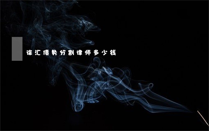 徐汇债务分割律师多少钱