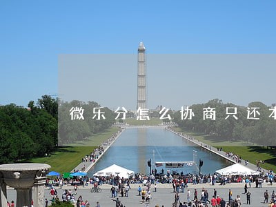 微乐分怎么协商只还本金 微乐分怎么协商只还本金