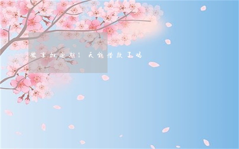 微享加逾期1天能借款了吗 微享加逾期1天能借款了吗