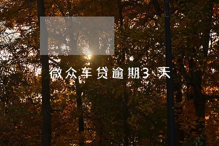 微众车贷逾期3天 微众车贷逾期3天