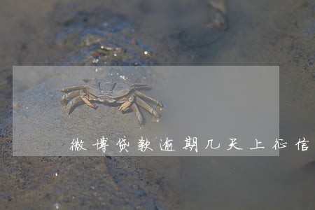 微博贷款逾期几天上征信 微博贷款逾期几天上征信