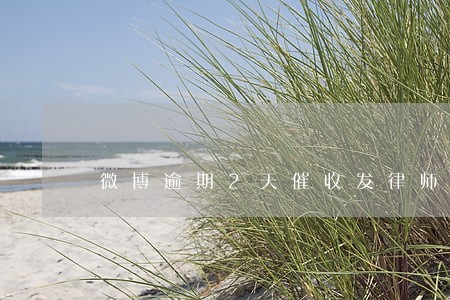 微博逾期2天催收发律师函 微博逾期2天催收发律师函