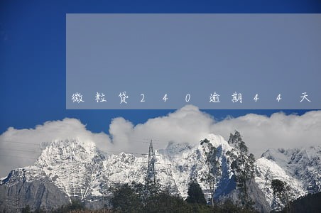 微粒贷240逾期44天 微粒贷240逾期44天
