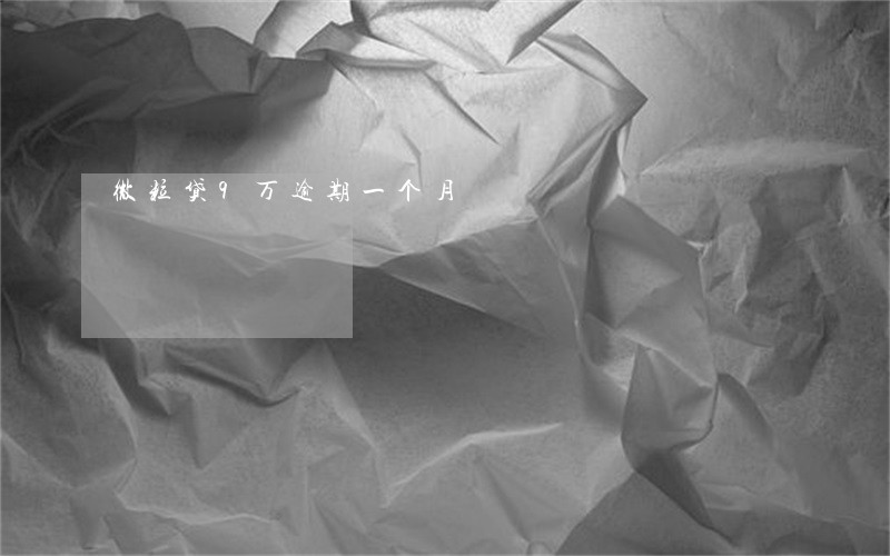 微粒贷9万逾期一个月