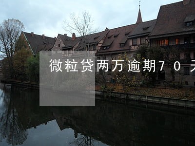 微粒贷两万逾期70天 微粒贷两万逾期70天