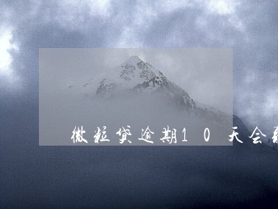 微粒贷逾期10天会取消分期吗 微粒贷逾期10天会取消分期吗