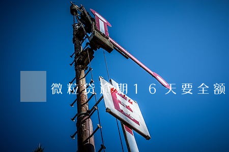 微粒贷逾期16天要全额还款 微粒贷逾期16天要全额还款