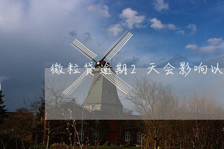 微粒贷逾期2天会影响以后使用吗