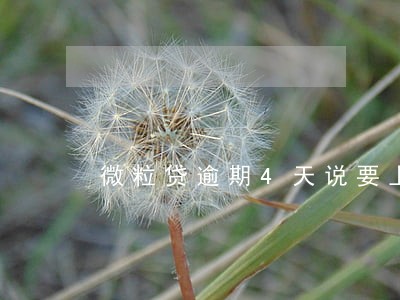 微粒贷逾期4天说要上门 微粒贷逾期4天说要上门