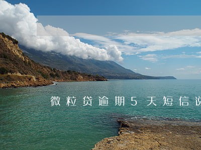 微粒贷逾期5天短信说上门 微粒贷逾期5天短信说上门