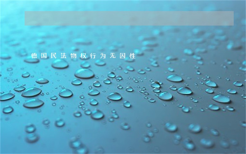 德国民法物权行为无因性 德国民法物权行为无因性