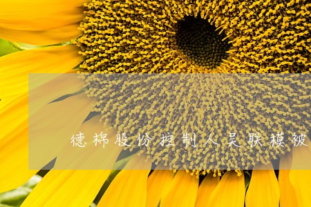 德棉股份控制人吴联模被法院催债 德棉股份控制人吴联模被法院催债
