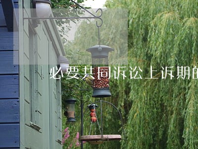 必要共同诉讼上诉期的计算