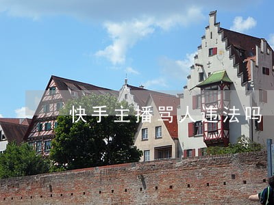 快手主播骂人违法吗 快手主播骂人违法吗