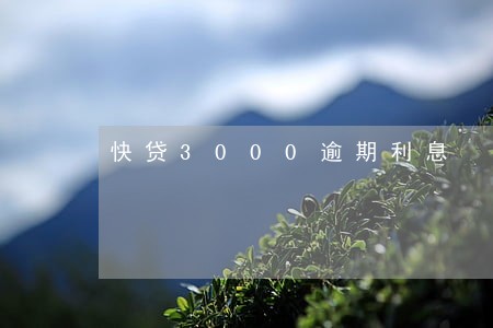 快贷3000逾期利息 快贷3000逾期利息