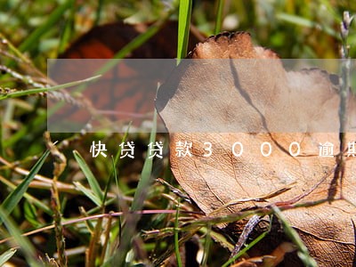 快贷贷款3000逾期了 快贷贷款3000逾期了