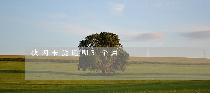 快闪卡贷逾期3个月 快闪卡贷逾期3个月