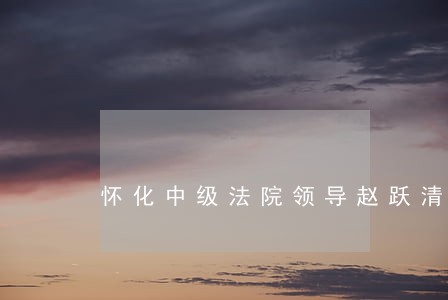 怀化中级法院领导赵跃清简历