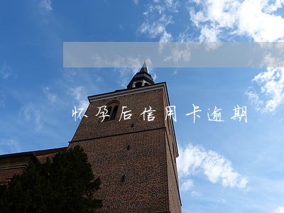 怀孕后信用卡逾期 怀孕后信用卡逾期