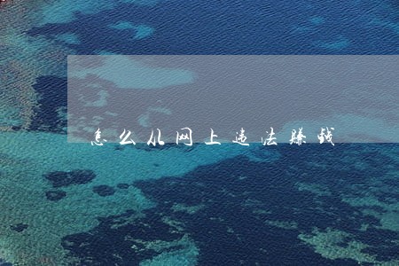 怎么从网上违法赚钱 怎么从网上违法赚钱