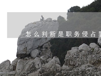 怎么判断是职务侵占罪标准 怎么判断是职务侵占罪标准