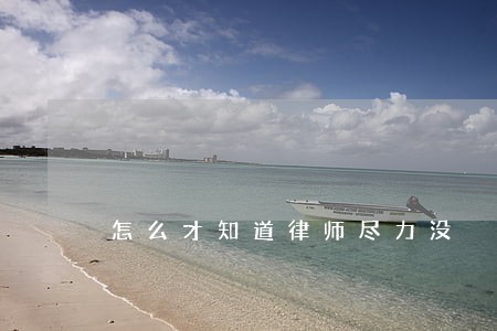 怎么才知道律师尽力没 怎么才知道律师尽力没