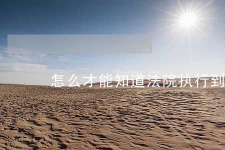 怎么才能知道法院执行到那