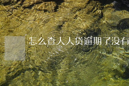 怎么查人人贷逾期了没有 怎么查人人贷逾期了没有